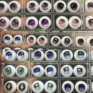 BJD树脂眼睛20mm镭射眼珠1/4分熊妹猫可可1/6分娃娃仿真复古眼球