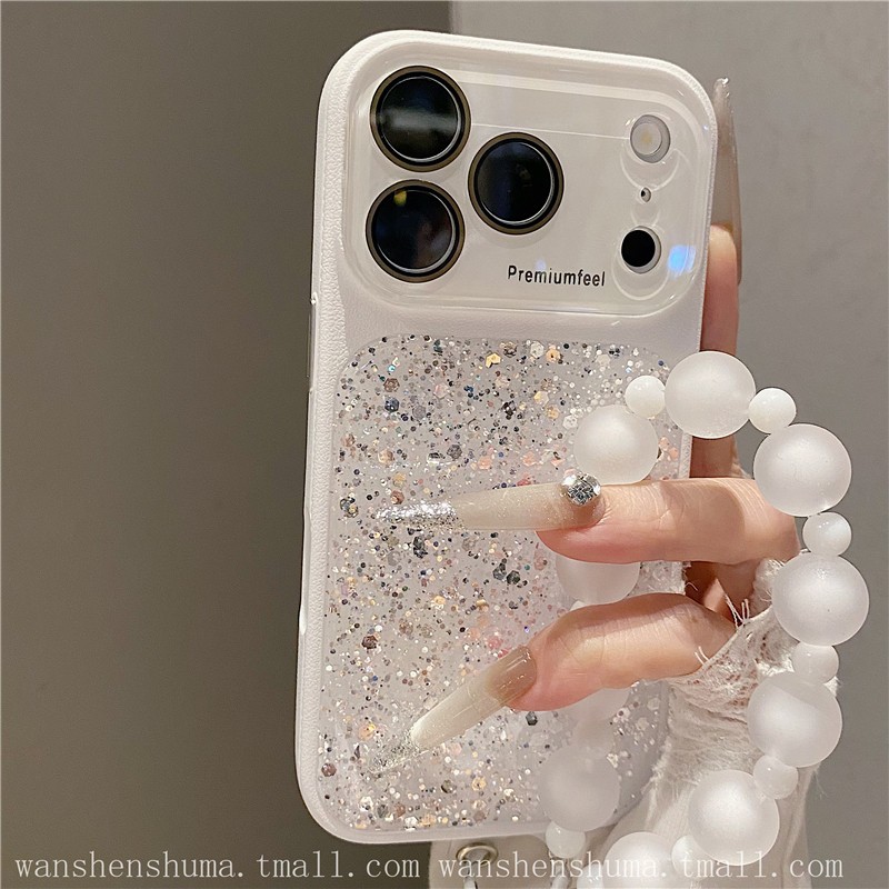 ins高级轻奢闪粉亮片秒变17适用苹果18promax手机壳iphone16pro新款15男女14镜头全包13网红18P