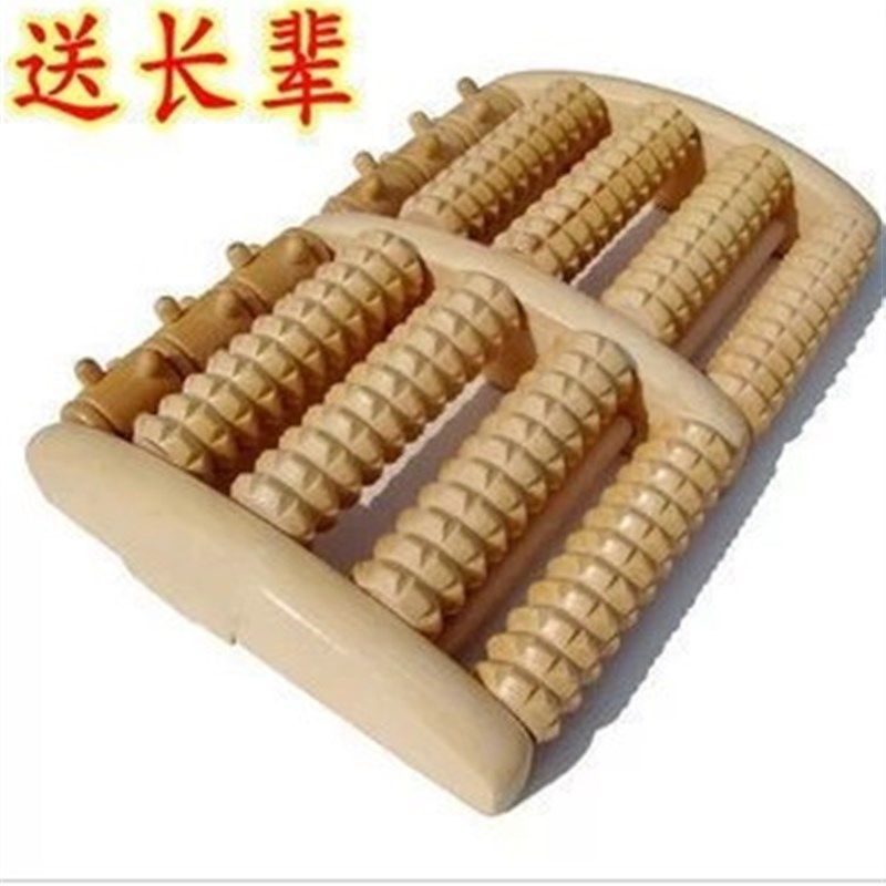 家用足底脚底按摩器木质滚轮实木脚部足部小腿部按摩脚器穴位滚珠