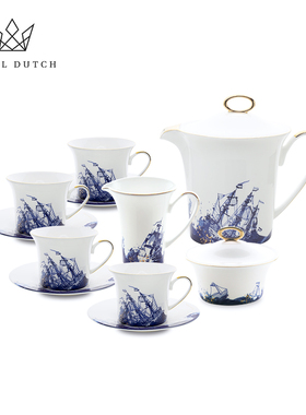 RoyalDutch皇家荷兰海上马车夫骨瓷咖啡杯碟套装欧式下午茶具礼物