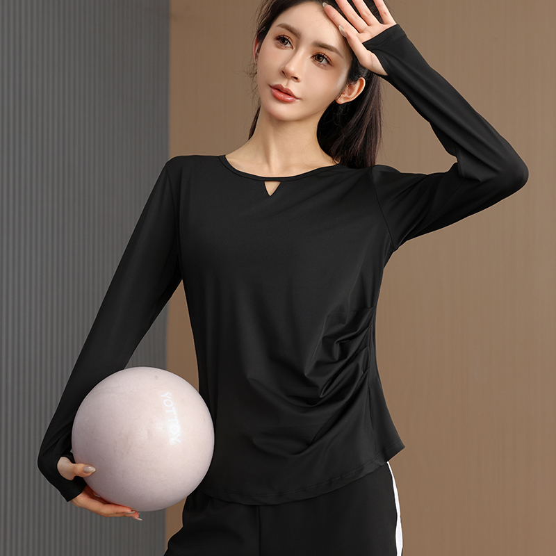 春秋健身运动跑步速干T恤女长袖上衣胖mm大码宽松显瘦瑜伽服体恤