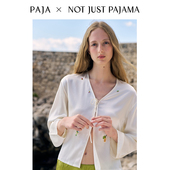 PAJA夏日串珠系列 22姆米真丝钉珠V领长袖 上衣女