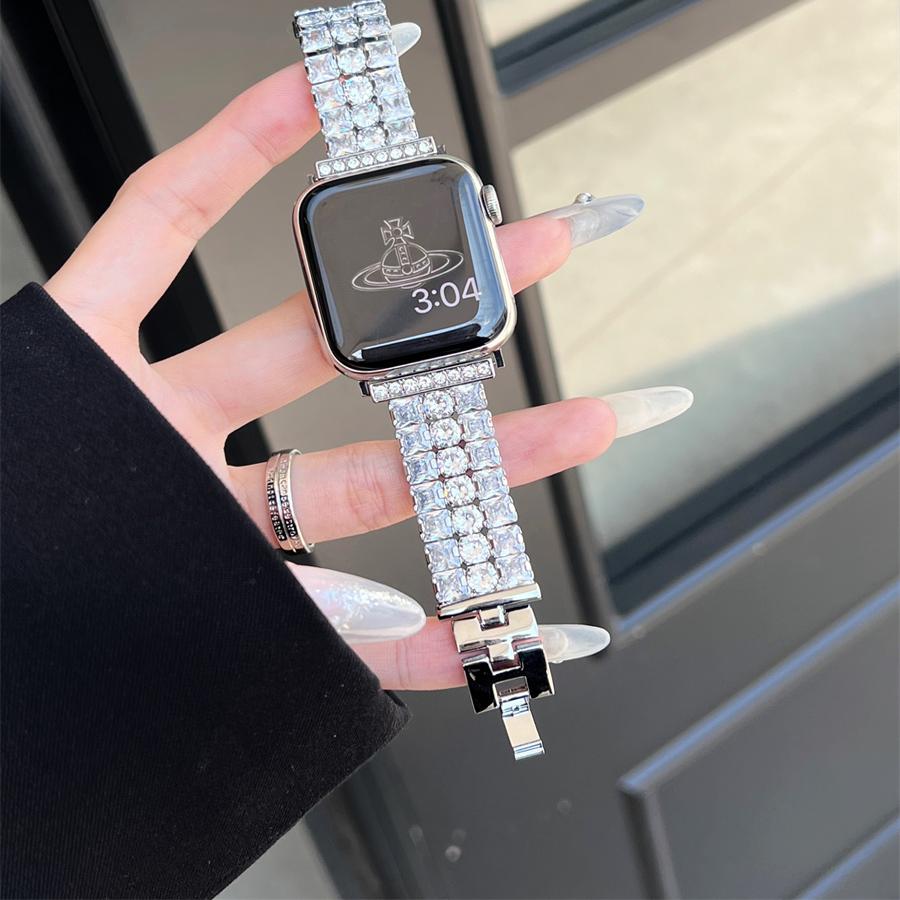 小香风满钻金属表带适用苹果手表iwatchS10987654SE高级感ultra女