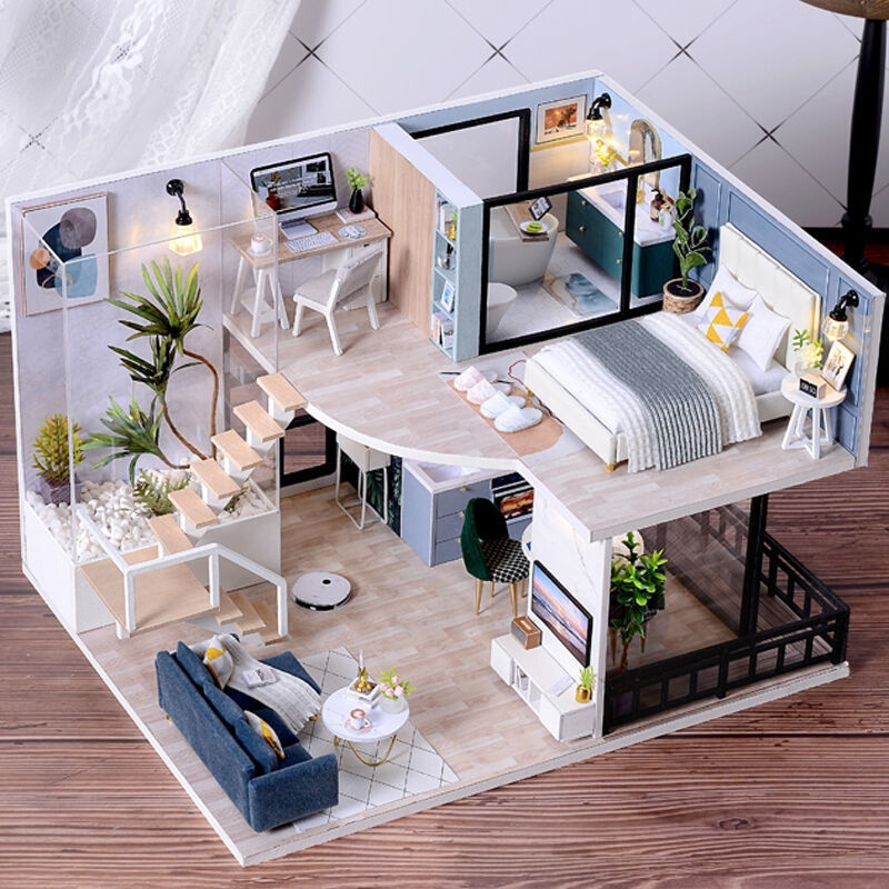 稀罕品小玩意diy小屋手工制作房子拼装模型迷你别墅女生玩具女孩