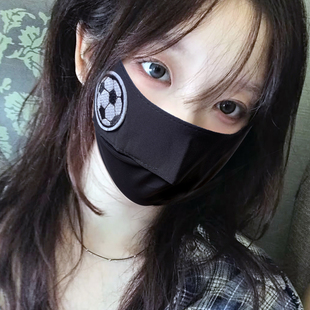 可爱足球图案防风防寒口罩高颜值防紫外线透气护眼角遮阳防晒面罩