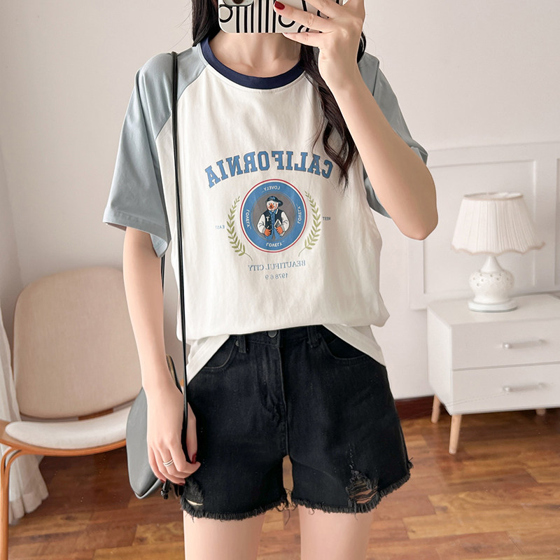 纯棉哺乳上衣外出短袖T恤喂奶服