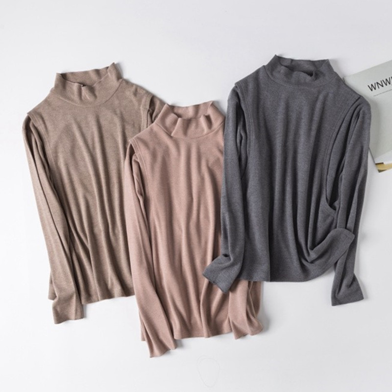 哺乳打底衣秋冬季半高领德绒T恤舒适内衣外出打底衫内搭喂奶上衣