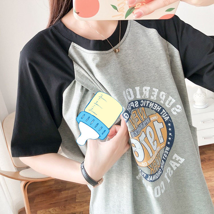 纯棉哺乳衣产后月子T恤裙中长款