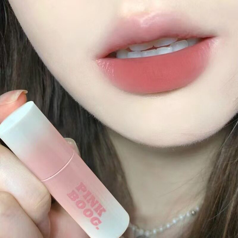 裸色烟灰粉!女高伪素颜口红哑光雾面唇釉不掉色不沾杯学生党显白