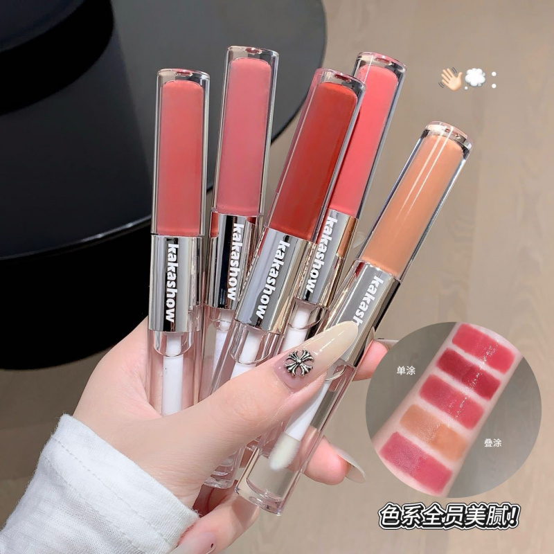 kakashow粉效双头唇釉水光口红镜