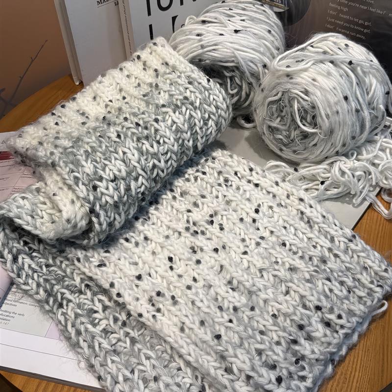 手工diy围巾渐变色编织材料包送男友女生冬季围脖护颈礼物