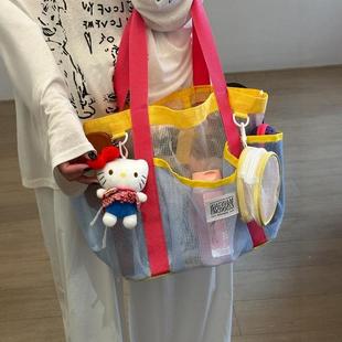 网格游泳包收纳防水包干湿分离大容量游泳专用装备泳衣提袋沙滩包