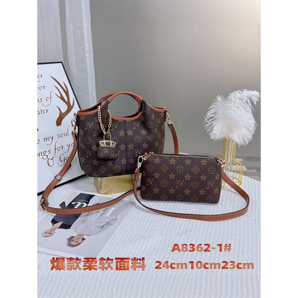 香港潮牌老花女包2025新款水桶包女轻奢女包手拎包斜挎包子母单肩