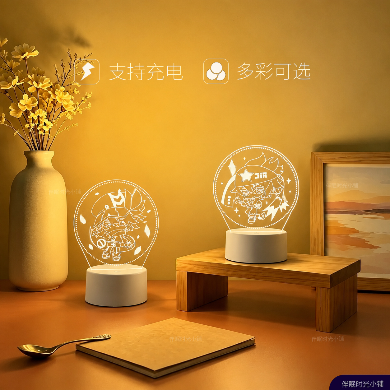 凹凸世界亚克力小夜灯格瑞雷狮动漫周边桌面摆件创意生日礼物