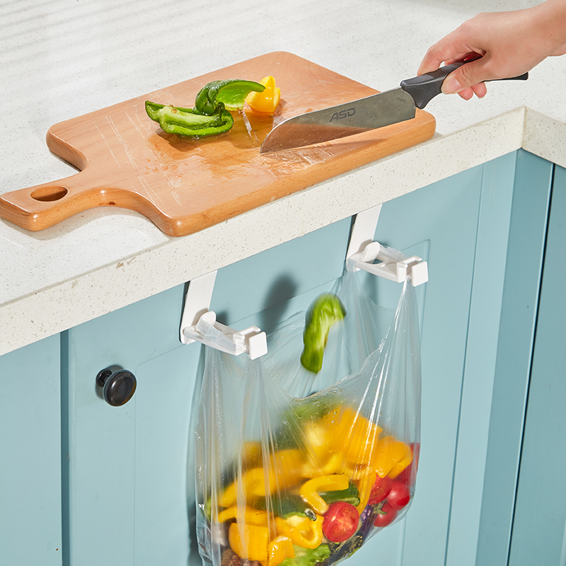 垃圾袋架厨房简易挂钩橱柜门