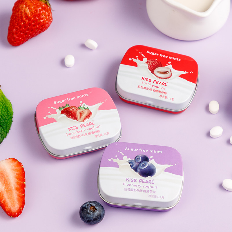 kisspearl无糖薄荷糖清新口气休闲糖果零食清凉接吻糖含片口香糖z