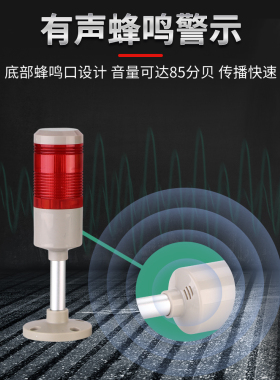 机床报警指示灯5051TJ单层信号警示灯常亮蜂鸣LED声光报警器24v