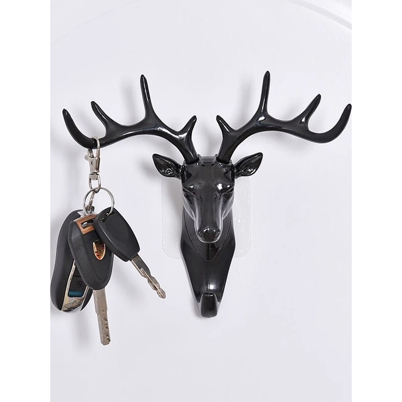 鹿角粘钩美式家居装饰挂钩置物架壁挂创意墙面个性鹿头墙壁钥匙架