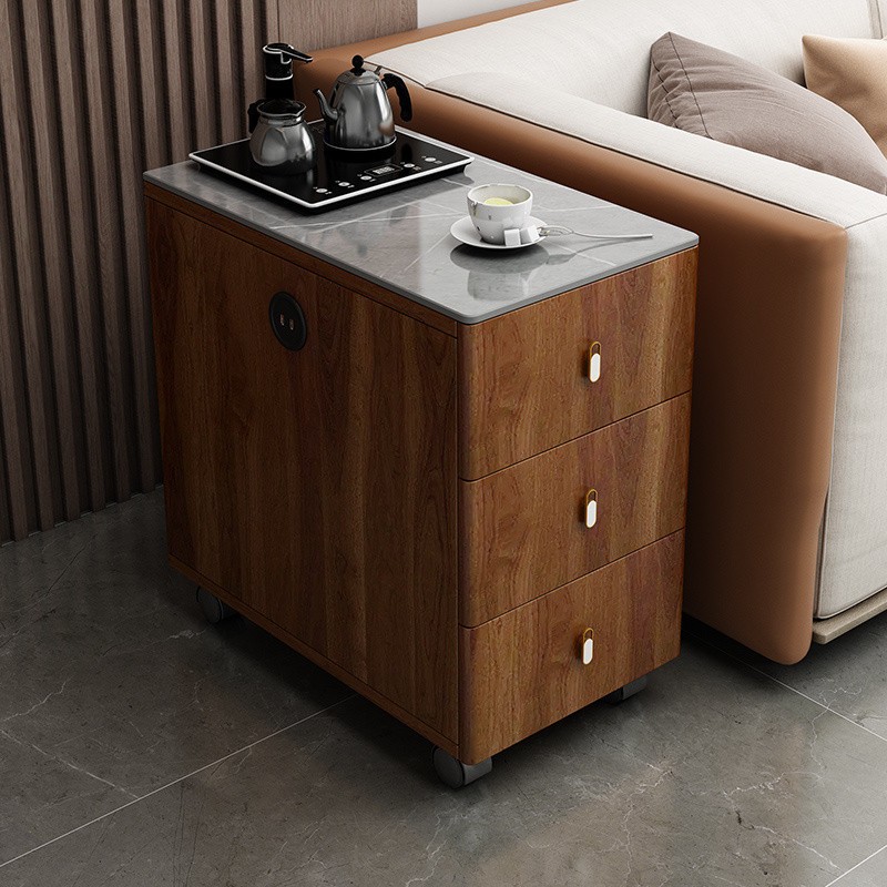 Fls轻奢沙发边柜客厅可移动角几简约现代移动小茶几岩板边几柜侧