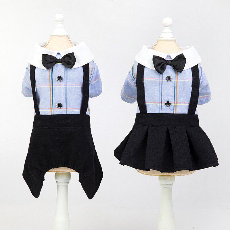 一件代发宠物服装狗衣服情侣装学生套装泰迪比熊博美宠物狗