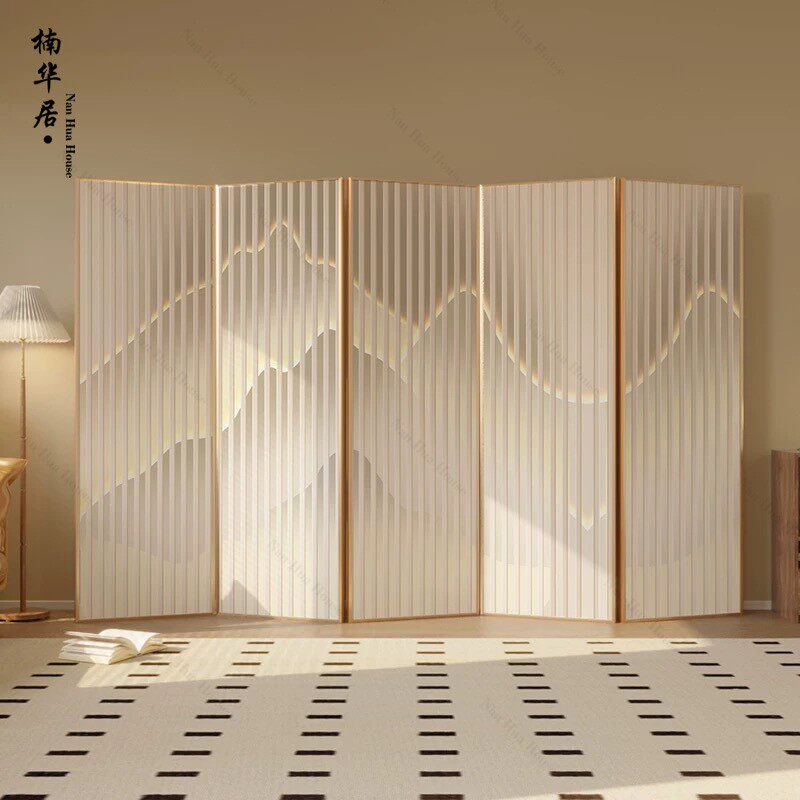 网红款屏风隔断客厅玄关现代简约酒店办公室折叠移动遮挡山水轻奢