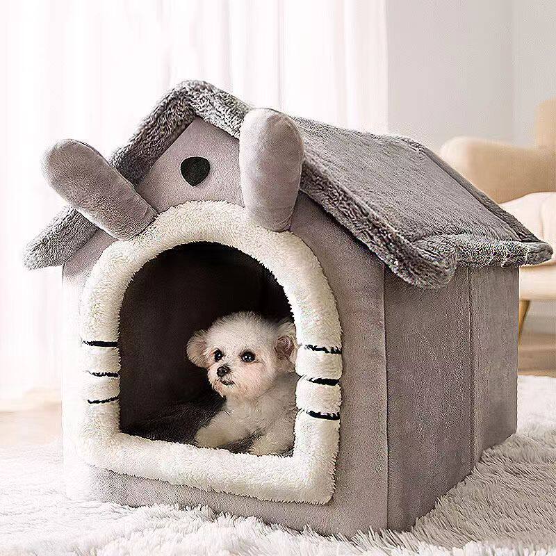 猫窝冬季保暖封闭式猫屋别墅小型犬狗窝四季通用可拆洗狗房子狗屋