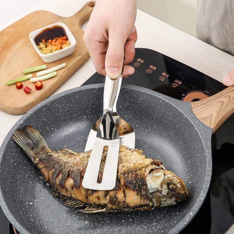 厨房不锈钢食物夹煎铲夹煎鱼铲子牛排铲家用厨具煎牛扒锅铲