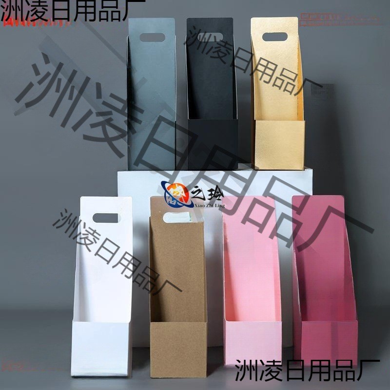 纸质花篮牛皮纸插花玫瑰花包装盒纸手提防水花盒蝴蝶兰折叠