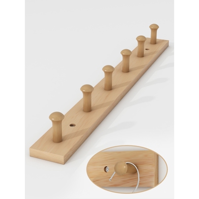 实木挂衣钩免打孔墙壁挂衣架衣服挂钩试衣间挂钩门后挂钩衣架粘钩