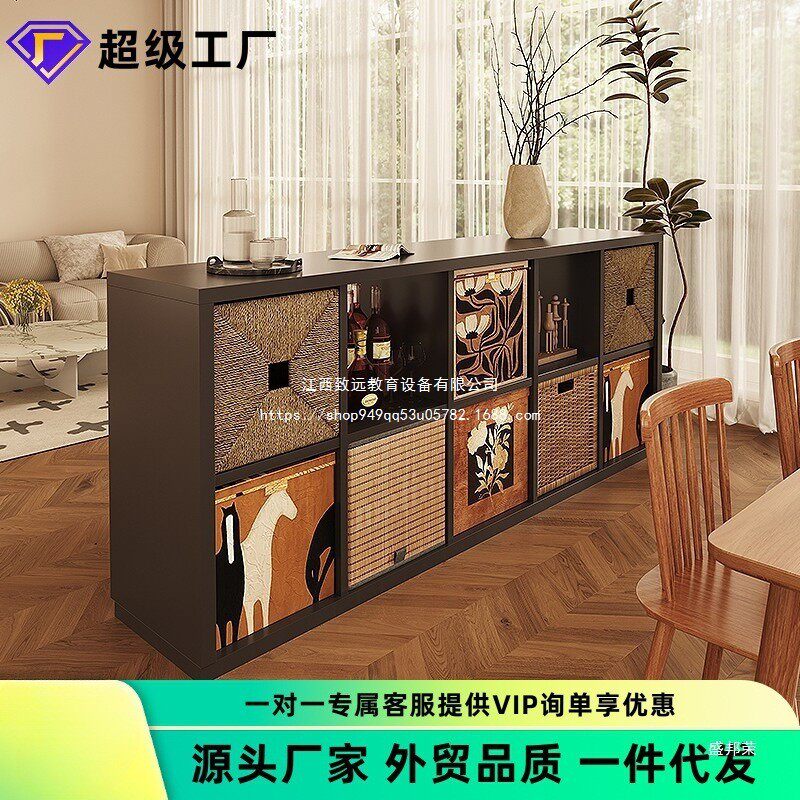 黑色卡莱克格子柜一体靠墙八格柜书柜置物柜卧室柜子床边柜储物柜