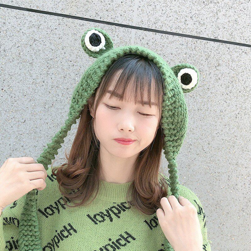 手工编织毛线护耳发带保暖耳套女秋冬韩版可爱ins针织可折叠耳罩