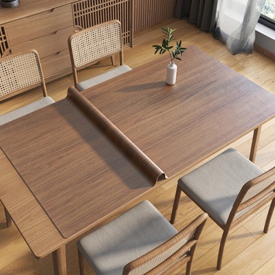 仿实木纹餐桌垫轻奢高级感防烫原木色茶几桌面保护垫防水防油桌布