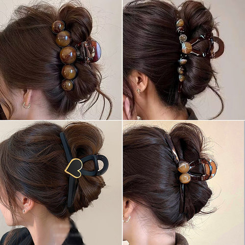 抓夹大号发量多鲨鱼夹后脑勺黑色感发夹发卡义乌小商品