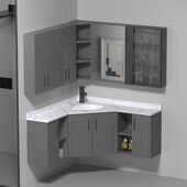 定制三角浴室柜转角柜太空铝卫生间洗漱台防水洗手洗脸面盆柜组合