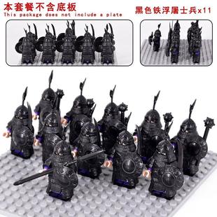 中国古代士兵积木人兼容乐高中国古代铁浮屠战马军团士兵坐骑重装