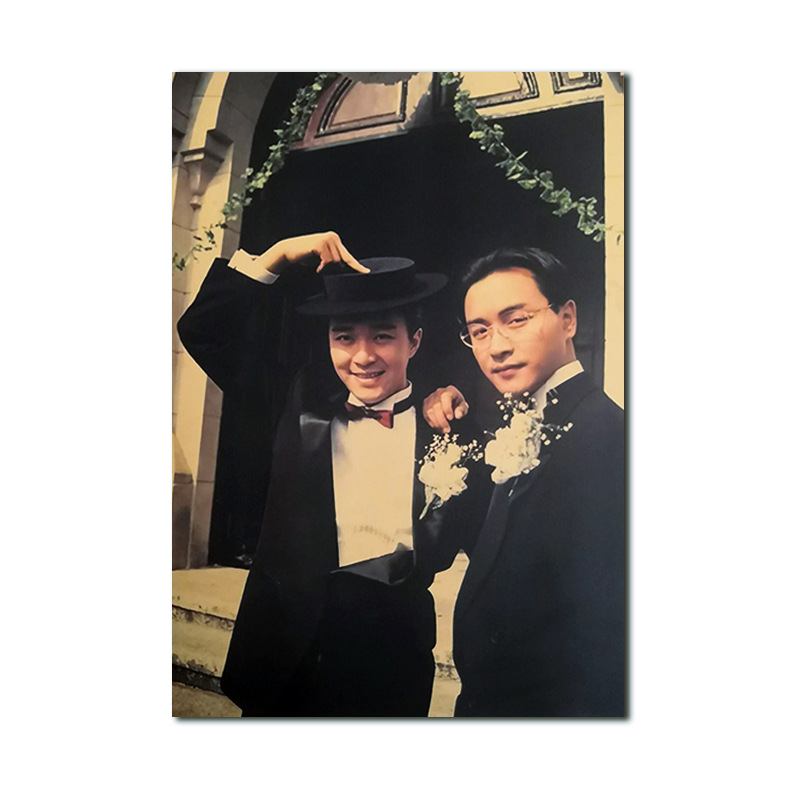 【A1925】张国荣周星驰复古牛皮纸海报室内酒吧咖啡馆装饰画图片