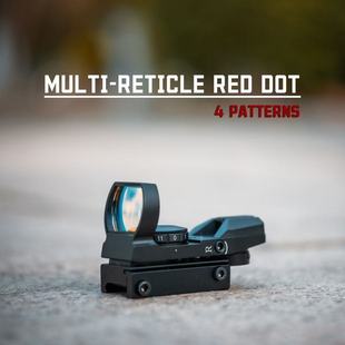 跨境四变激光瞄具红点可调节寻物镜金属银膜模型弹弓配件