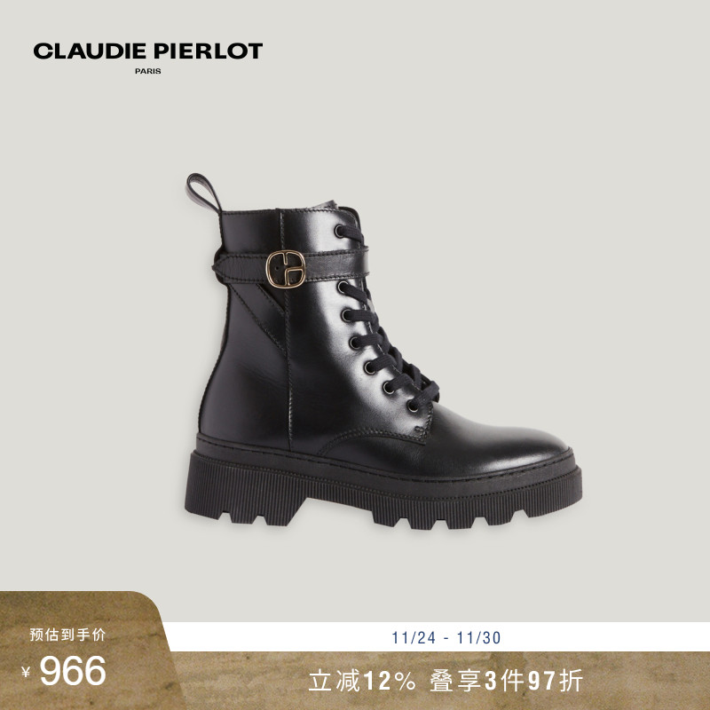 CP女装时尚黑色低筒马丁靴