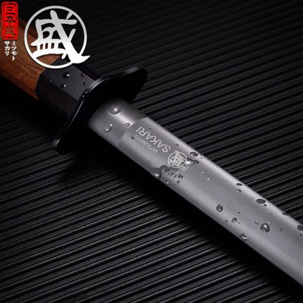 三本盛日本工艺细纹磨刀棒黑钢磨刀棍磨刀石家用磨刀神器挡刀棍
