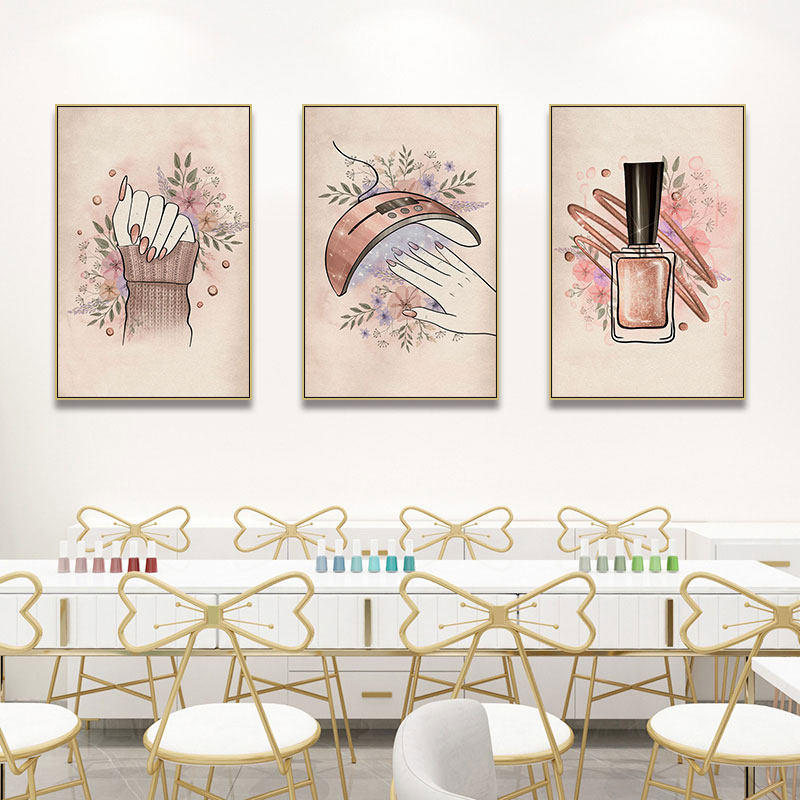 美甲店装饰画化妆品店美容院修甲护甲店挂画眉眼唇宣传海报壁画