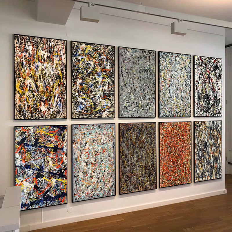波洛克客厅装饰画彩色抽象艺术世界名画现代简约卧室床头酒店挂画