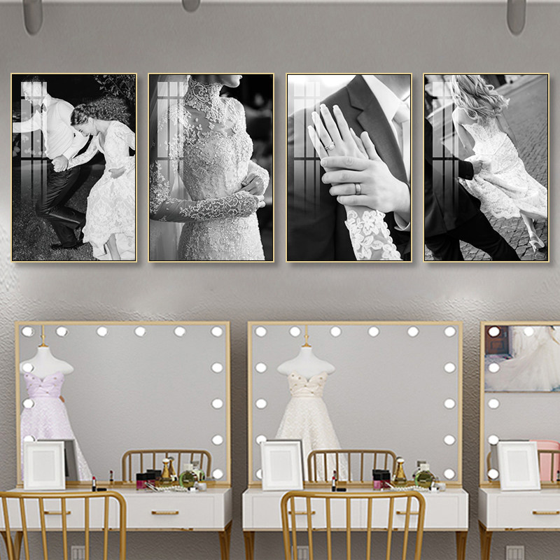 婚纱店装饰画婚庆公司化妆间挂画礼服馆摄影室情侣写真馆婚房壁画