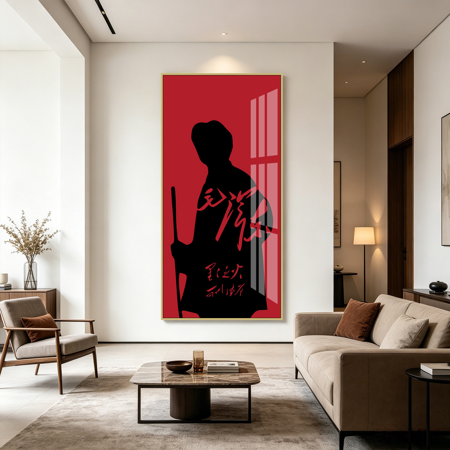 毛主席画像挂画伟人毛泽东剪影装饰画客厅玄关办公室书房壁画