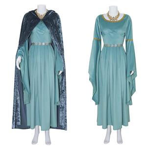 魔戒指环王cos服精灵公主cosplay服装万圣节舞台表演服淡蓝色裙子