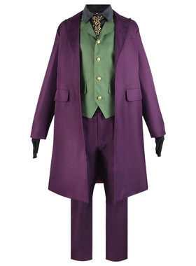 蝙蝠侠黑暗骑士cos服紫色小丑希斯莱杰cos万圣节舞会表演服装