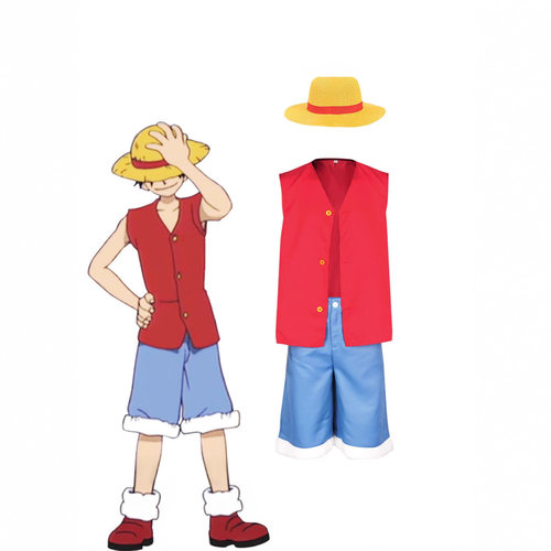 海贼王路飞草帽经典同款一代cos服二次元动漫角色扮演路飞cos