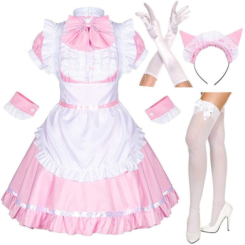 日韩系女仆装轻音少女Cosplay黑红蓝紫Lolita角色扮演演出服