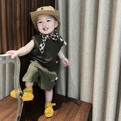 衣服婴幼儿夏季 套装 薄款 背心短裤 凉快外出两件套潮 无袖 男宝宝夏装