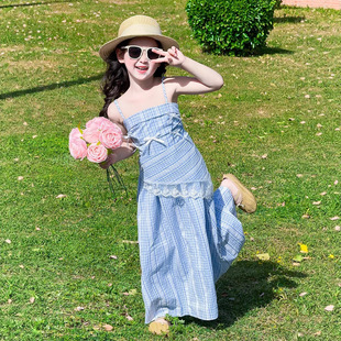 女童连衣裙夏季2025新款儿童夏装公主裙女孩大童吊带裙高级感裙子