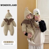 夹棉外出服 超萌棉衣幼儿冬款 婴儿衣服冬季 棉服保暖宝宝连体衣冬装